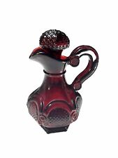 Avon 1876 Cape Cod Collection Ruby Red Cruet with Stopper 5.5