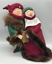 VTG Handmade Soft Sculpt Middle Eastern Christmas Carolers Fur Trim Stockinette picture