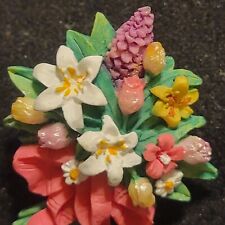 Colorful Resin Bouquet of Flowers Brooch 2.5 inch Lapel Pin hat vest picture