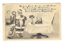 1913  Christmas Postcard Santa Ready For Dinner picture