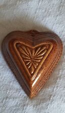 RARE: French Traditional Antique Heart  Alsace Pottery Glazed Cake Mould  1960s picture