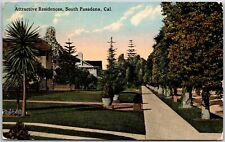 Attractive Residences South Pasadena California CA Landscaped Lawns Postcard picture