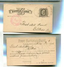 TUCSON ARIZONA TERRITORY NATIONAL BANK POSTAL CARD 1884 154S picture