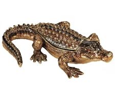 Alligator trinket box, jeweled, enameled, Browns, NIB -Beautiful picture