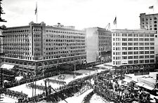 1908 SAN FRANCISCO CROWD MARKET STREET PARADE ARRIVAL GREAT WHITE FLEET~NEGATIVE picture