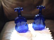 Set Of 2 Vintage Cobalt Blue Glass Cello/Violin Bottle 8