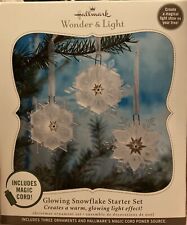 2010 Hallmark Wonder & Light - Glowing Snowflake Starter Set - NEW IN BOX picture