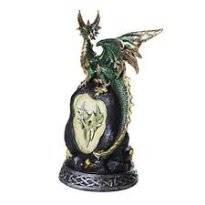  Green Mystic Forest Dragon with LED Light On Crystal Rock Mountain 7.5H  picture
