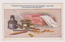 Early Donald McGill Postcard Haven't Heard From You, Why Don't You Write Unused picture
