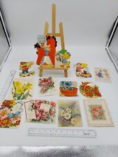 1940-50s used Greeting Cards Lot of 13+  Floral Children Red horse Dog Duck Elep picture