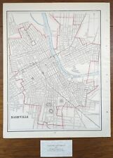 Vintage 1891 NASHVILLE TENNESSEE Map 11