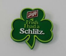 Irish I Had A Schlitz Beer 1981 Shamrock 3 Leaf Clover Pin St. Patrick Pinback  picture