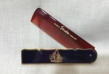 Vintage Stratton Scalloped Gold Purple Folding Comb Man & Woman Made in England picture