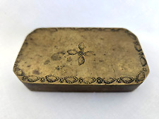 ANTIQUE,18th CENTURY,1700's,BRASS,SNUFF,TOBACCO BOX, WONDERFULLY MADE,ETCHED picture