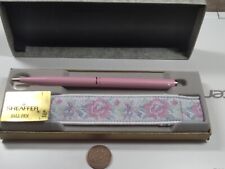 New Old Stock Sheaffer Pink Ballpoint Pen with Fabric Sheath in Box picture