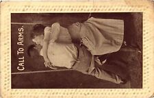 Vintage Postcard- CALL TO ARMS, MAN AND WOMAN EMBRASSING ON A SWING picture