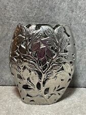 Silver Toned Metallic Cut Out Vase by Pier 1  13x8 picture