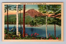 Lake Onawa ME-Maine, Scenic Borestone Mountain View, Antique Vintage Postcard picture