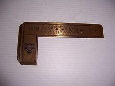 VINTAGE FLETCHER AMERICAN NATIONAL BANK ADVERTISING COPPER/BRASS SQUARE picture
