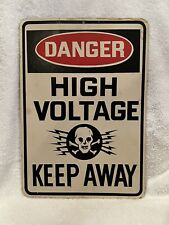 Sign Danger High Voltage Keep Away Cardboard Vintage picture