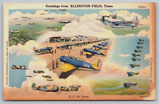 Postcard, US Air Corps, Ellington Field, Texas, Airplane, Unposted picture