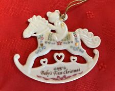 Lenox Bear on Rocking Horse 1997 Baby's First Christmas Ornament Excell picture