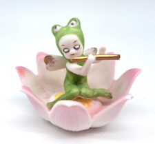 Vintage Pixie Fairy Playing Flute in Flower C5948 National Potteries Md in Japan picture