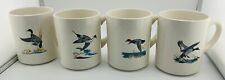 RARE Ned Smith Waterfowl Coffee Mugs 4 Pc Set Vintage Unused Mallard Redhead picture