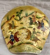 Antique Persian Miniature Painting on Shell:  6”x 6” c. 1900-1930 picture