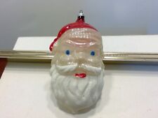 Antique Made in West Germany Blown Glass Santa Head Christmas Tree Ornament picture