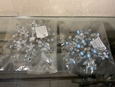 Dept 56 Christmas Ornaments 2 Snowflakes One Blue and One Clear New With Tags picture