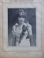 1874 1912 Woman Actress Sarah Bernhardt Aiglon Hamlet Buffoon 5 Old Newspapers picture
