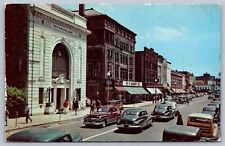 Postcard Glens Falls NY Glen Street Looking South Old Cars picture