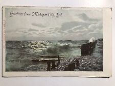 1909 Greetings From Michigan City Indiana Divided Back Postcard picture