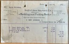 1891 Invoice John Holman & Co Boston MA Manufacturers of Bedding & Folding Beds picture