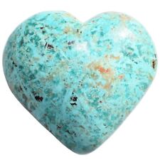 Charged Top-Grade Turquoise Crystal Puffy Heart / Palm Stone + Selenite Heart picture
