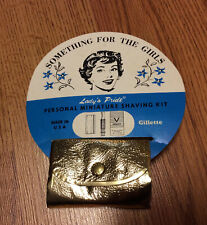 Gillette Lady's Pride Personal Mini Shaving Kit Vintage with hanger gold foil picture