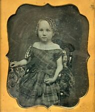 Little Girl, Victorian Fashion, Antique Original Daguerreotype Photo picture