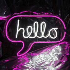Hello LED Neon Sign Light Store Open Wall Decor Bedroom Nightlight with Dimmer  picture