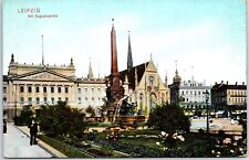VINTAGE POSTCARD THE AUGUSTUS SQUARE AT LEIPZIG GERMANY c. 1905-10 picture