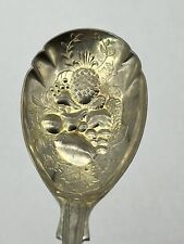 Vintage EPNS A1 Sheffield England Ornate Serving Spoon Fruits & Nuts Silverplate picture