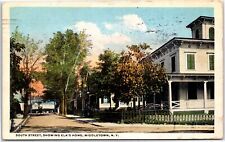 VINTAGE POSTCARD VIEW OF SOUTH STREET SHOWING ELK'S HOME AT MIDDLETOWN N.Y. 1925 picture