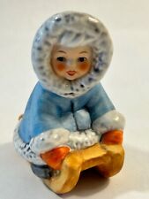 Vintage GOEBEL Hummel Winter Time Girl Figurine on Sled W. Germany picture