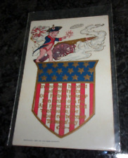 1907 VINTAGE POSTCARD  - JULY 4TH   - EMBOSSED - POSTED picture