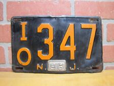 1956 NJ IO347 NEW JERSEY LICENSE PLATE EMBOSSED STEEL 56 TAG AUTO SIGN AD picture