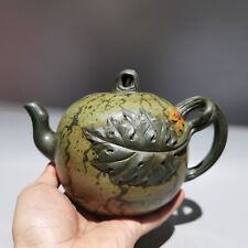 Chinese Yixing Zisha Clay Handmade carve watermelon Kung Fu Tea Exquisite Teapot picture