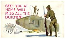 Vintage 1918 WW1 Tank Comic Postcard - P36 picture