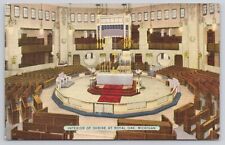 Interior of Shrine of the Little Flower at Royal Oak Michigan 1940 Postcard picture