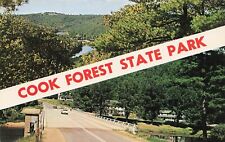 Leeper, PA Cook Forest State Park Clarion River Banner Bridge Vtg Postcard E4 picture