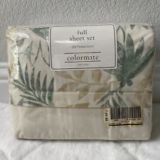 Vintage Sears Colormate Chino Tropical Leafy Full Sheet Set picture